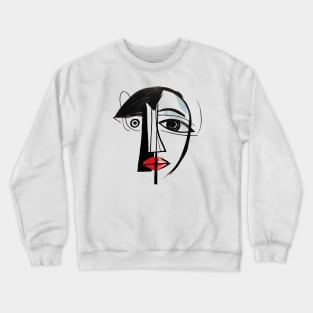 Picasso Style Artsy Face Crewneck Sweatshirt